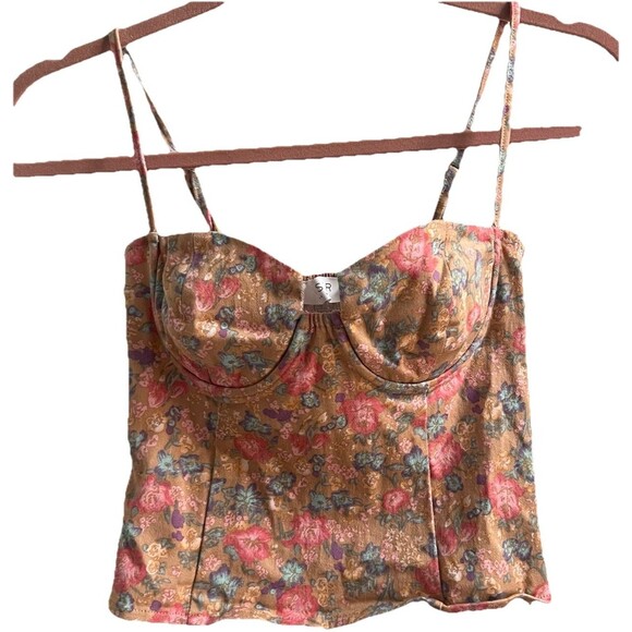 ASTR The Label Brixley Floral Underwire Bustier Corset Caramel Multi Floral S - Picture 3 of 7